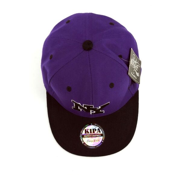 New York Dark Purple Black Snapback Premium Headwear Cap Hat KIPA - Picture 5 of 9